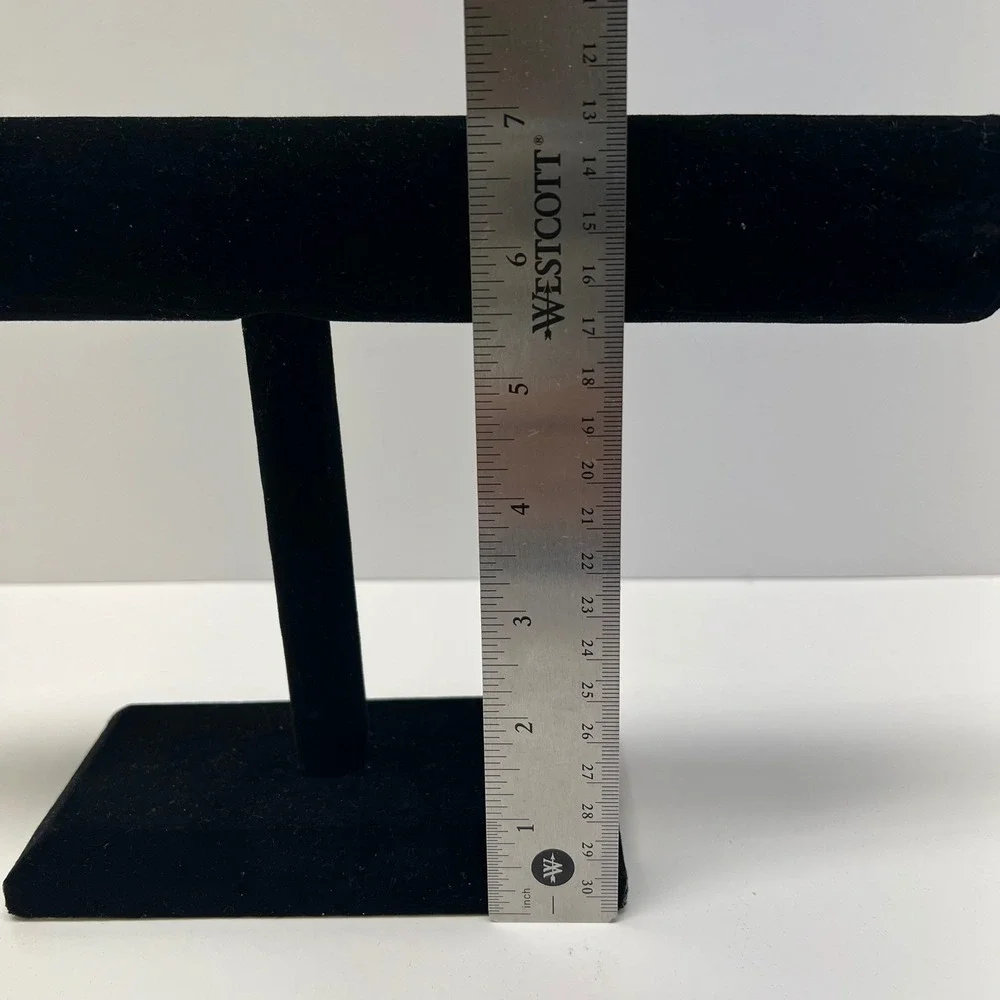 Black Velvet T Bar Bracelet Display Stand Jewelry Holder Organizer 12x7x2